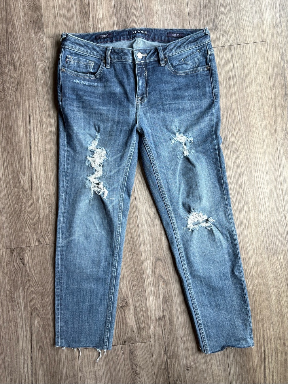 Vigoss The Chelsea Skinny Distressed Jeans Light Wash Size 30